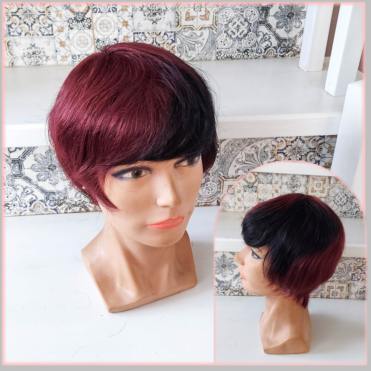 Перука з натурального волосся коротка KRIS- 99T/1B, фото 1