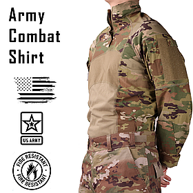Бойова вогнестійка сорочка, Розмір: X-Small, Type II UBACS, Колір: OCP Scorpion W2, US Army Advanced Quarter Zip