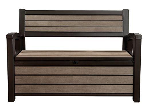Лавка-скриня для зберігання Hudson Storage Bench 227л. 235687 ящик-лавка з пластика коричнева