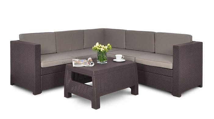 Набір пластикових садових меблів (кутовий диван+столик) Provence Set With Coffee Table 227777