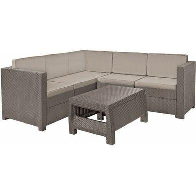 Набір пластикових садових меблів Provence Set 227780 (кутовий диван + столик) капучино