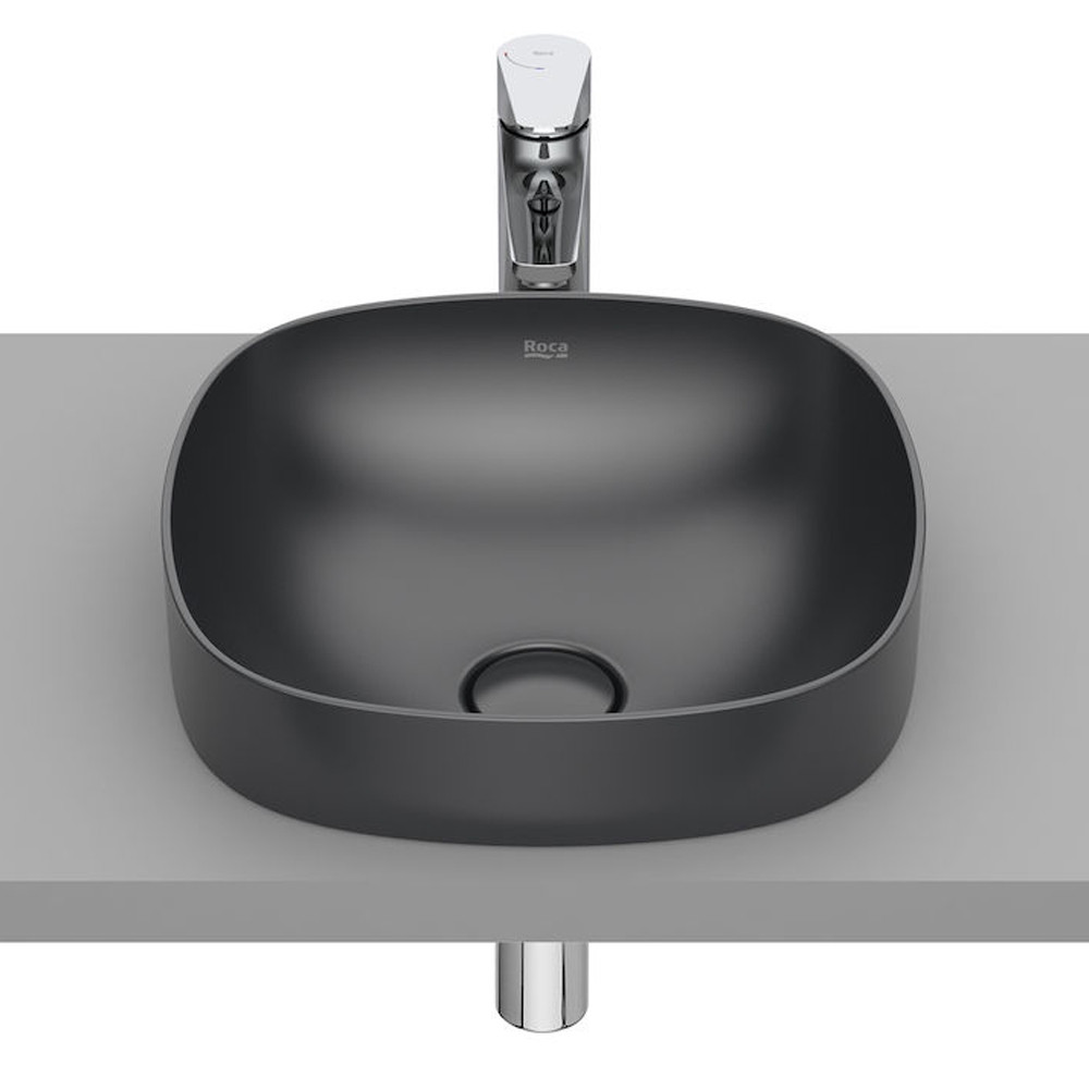 Умивальник накладний ROCA INSPIRA 370x370x120мм квадратний чорний A32750R640