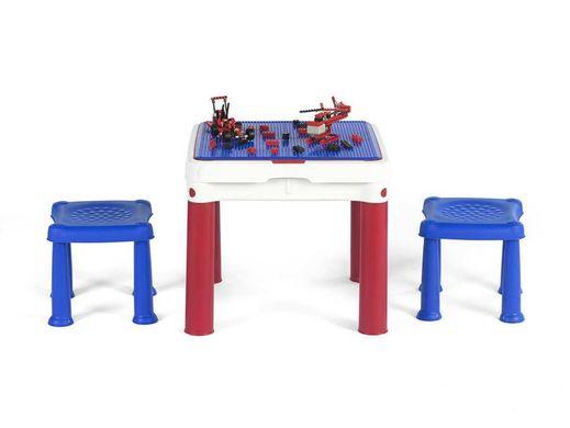 Дитячий набір 227497 Construction Play Table стіл + 2 стільця, підходить до Lego