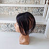 Накладка топер на маківку з натурального волосся чорна MALI 8"-1B, фото 3