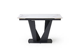 Стіл обідній розкладний з металу і кераміки Lamberg (120-160)х80х75 см Polar White Glossy Bjorn