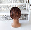 Накладка топер на маківку з натурального волосся шоколадний MALI 8"-4, фото 5