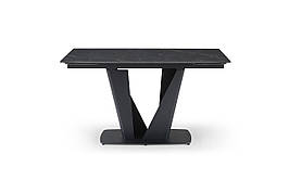 Стіл обідній розкладний з металу і кераміки Lamberg (140-200)х85х75 см Shks Black Matt Bjorn