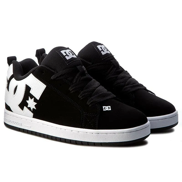 DC Court Graffik Black White Skate Shoes Low Top 300529 KINGDROP