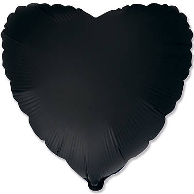 Flexmetal 18" Серце сатин чорне Satin black Фольгована куля