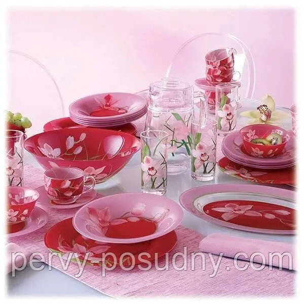 Столовий сервіз Red Orchis 46 предметов Luminarc N4828