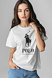 Футболка унісекс з принтом  POLO біла, фото 2