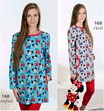 Сорочка, нічна сорочка дитяча тепла байкова підліткова для дівчинки бавовна Wiktoria W 168, фото 2