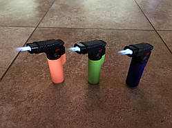 Запальничка бічна пластикова два сопла (Остроє полум'я) No002R-2 (пальник, газовий паяльник) заправляється, CHINA