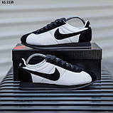 Кросівки чоловічі білі з чорним 41 43 44 45 Nike Cortez Black Gray, фото 4