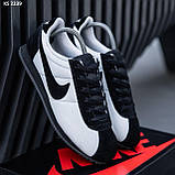 Кросівки чоловічі білі з чорним 41 43 44 45 Nike Cortez Black Gray, фото 2