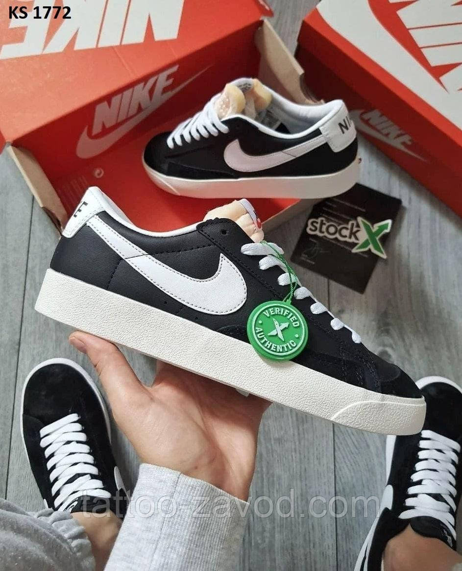 Кросівки чоловічі чорно-білі 41 42 44 Nike Blazer Low, фото 1