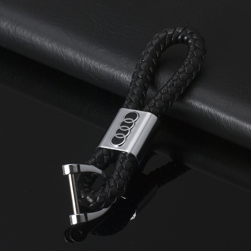 Автомобільний брелок для ключів, підвісний екошкіра з логотипом Audi, фото 1