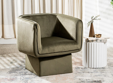 Поворотне крісло Міріам велюр зелений мох ТМ Vetro Mebel