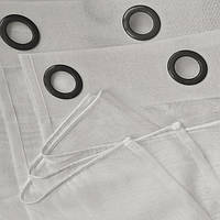 Тюль на чорних люверсах, вуаль-бамбук 2 шт. Тепло-білий (580102-ВP2/BL)