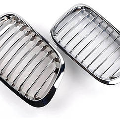 Решітки радіатора хром BMW E46 3-Series БМВ Е46 3 серії 1998-2001 решітки ніздрі хром БМВ Е46