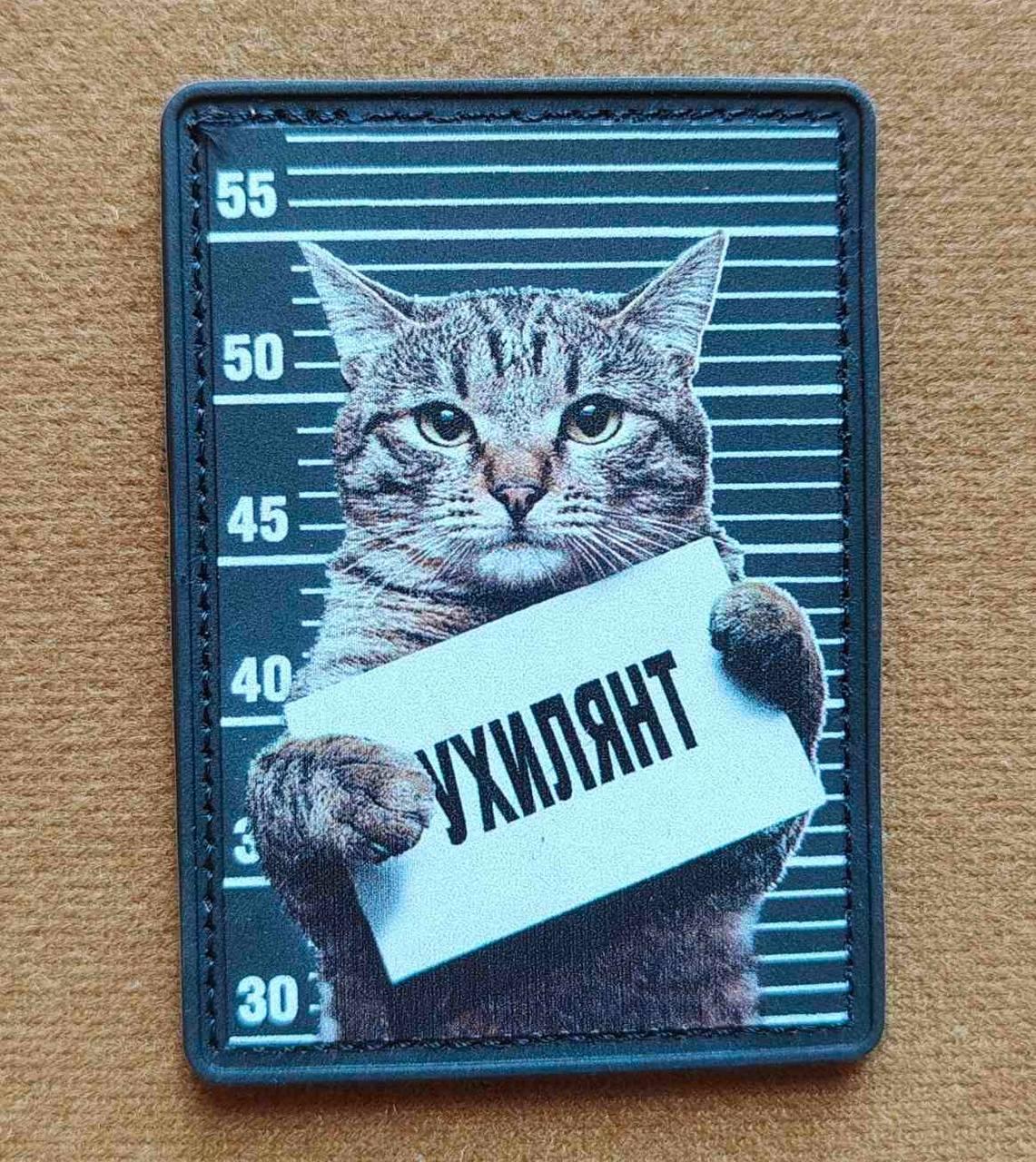 Шеврон котик на липучці патч ПВХ