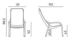 Крісло пластикове літнє Nardi Net Lounge жовте Nardi Net Lounge жовтий, фото 3