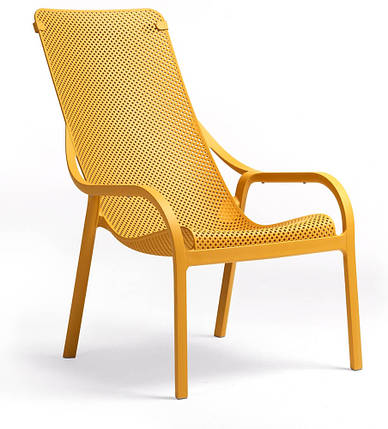 Крісло пластикове літнє Nardi Net Lounge жовте Nardi Net Lounge жовтий, фото 1