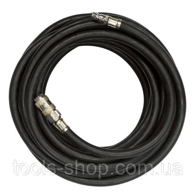 Шланг гумовий повітряний армований зі швидкороз'ємними з'єднаннями 10м INTERTOOL PT-1720 : до 20 атм 6 x 13 мм VSE, фото 1