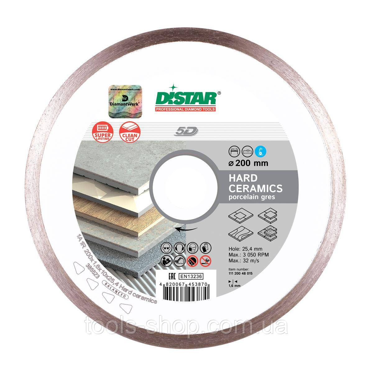 Диск алмазний відрізний Distar Hard ceramics 1A1R 200x1,6x25,4 кераміка, керамограніт, мармур 11120048015 VSE, фото 1