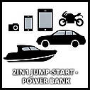 Автомобільний пуско-зарядний пристрій для акумулятора Jump-Start - Power Bank Einhell CE-JS 8 : 12V, 7 годин зарядки (1091511) VSE, фото 10