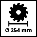Потужна циркулярна пила Einhell TC-TS 254 Eco : 1800 Вт, диск 254 x 30 x 2,4 мм / 24 HM, 4250 об/хв (4340505) VSE, фото 7