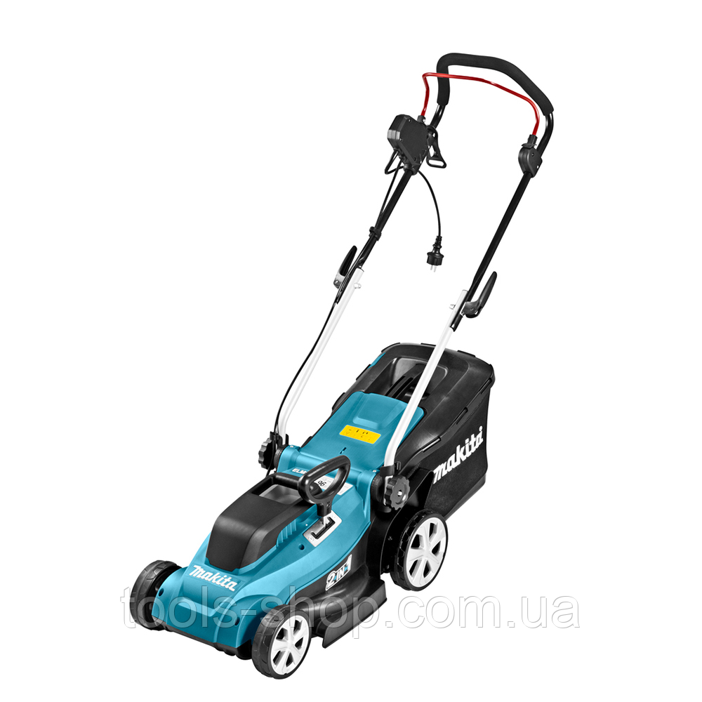 Професійна електрична газонокосарка Makita ELM3720 : 1400 Вт, 3400 об/хв, висота скошування 20/40/55 мм VSE