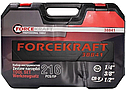Професійний набір інструментів Forcekraft 216 шт (FK-38841) : 1/4''3/8''1/2''(6гр.) головки (4-32мм)набір для авто та будинку VSE, фото 9