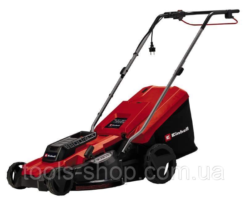 Потужна газонокосарка електрична для трави Einhell GC-EM 1800/43 : 1800 Вт, ширина скошування 43 см, 800 м² VSE