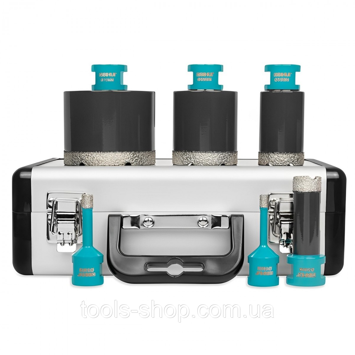 Набір алмазних коронок M14 BIHUI TURBO-6 діаметром 6/8/20/35/50/70 мм (DBDMK6), фото 1