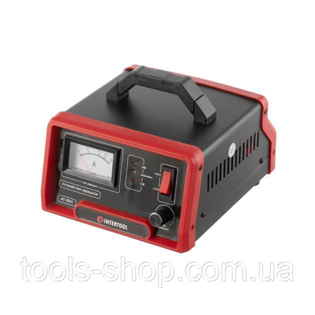 Автомобільний зарядний пристрій для акумулятора INTERTOOL AT-3031 : 12/24 V, 6-150 Ah з мікропроцесором VSE