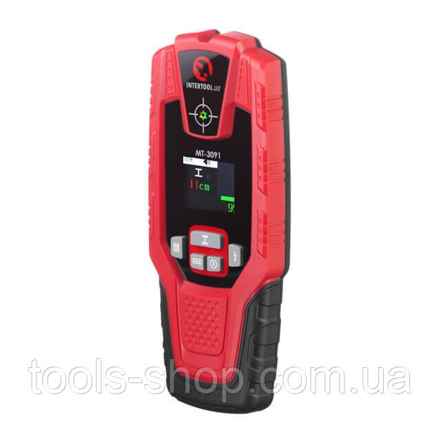 Детектор прихованої проводки металу (металодетектор) INTERTOOL MT-3091 : 100мм глибина пошуку шукач проводів індикатор, фото 1