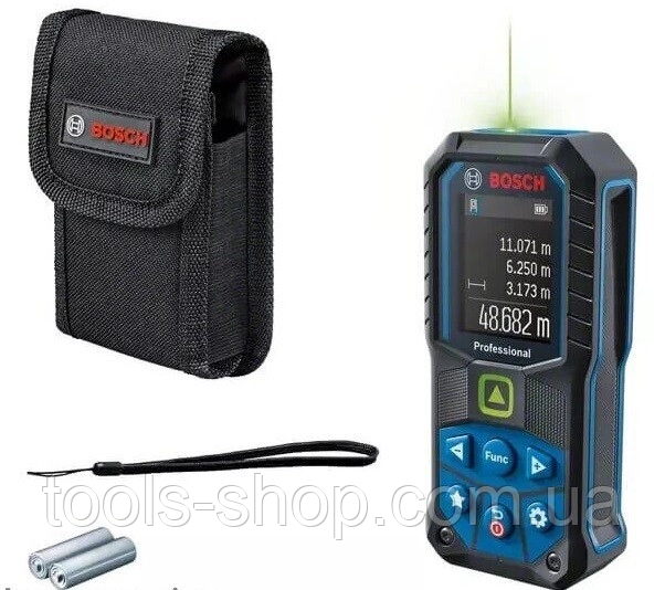 Професійний лазерний далекомір Bosch Professional GLM 50-25 G із чохлом : діапазон вимірювань 0.05–50 м, колір лазера зелений, фото 1