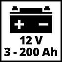 Автомобільний зарядний пристрій для акумулятора Einhell CE-BC 10 M : 12V, 3-200 Ah (1002245), фото 4