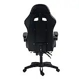 Комп'ютерне крісло з підніжкою + 2 подушки MASTER KO24B ЧОРНО-БІЛЕ, фото 7