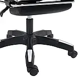 Комп'ютерне крісло з підніжкою + 2 подушки MASTER KO24B ЧОРНО-БІЛЕ, фото 10