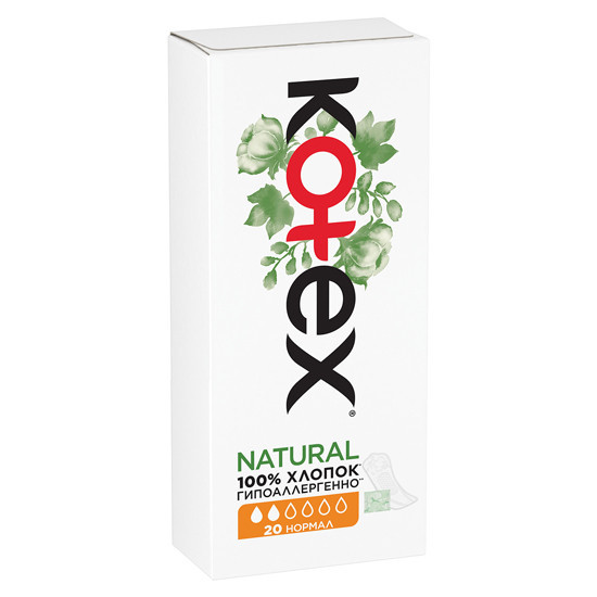 Щоденні прокладки Kotex Natural Normal Liners 20 шт, фото 1