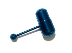 Вібро сережки, штанга в язик синій колір