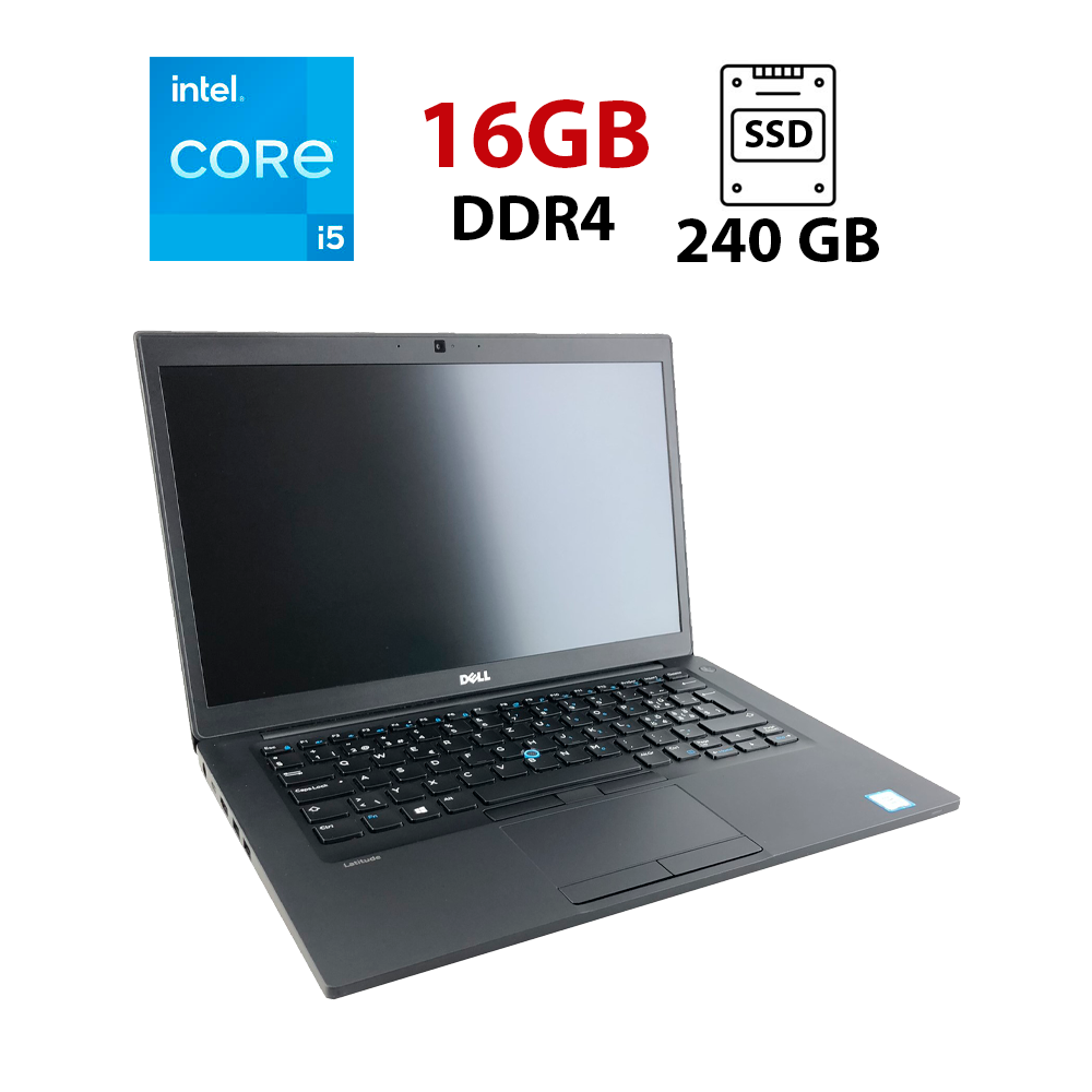 Ультрабук Dell Latitude 7480/ 14" (1920x1080)/ Core i5-7300U/ 16 GB RAM/ 240 GB SSD/ HD 620