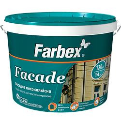 Фарба фасадна високоякісна «Facade» (Фасад) ТМ «Farbex», 14 кг (база А)