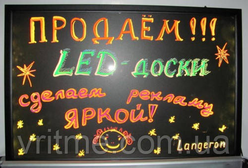LED Дошка 40 x 60 Світлодіодна +фломастер і серветка в подарунок