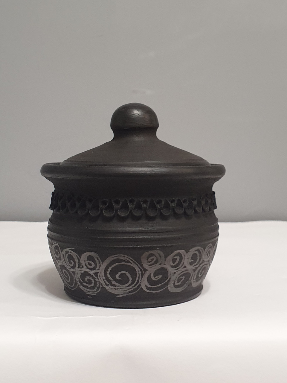 Цукорниця / сільничка, баночка, банка, ємність для зберігання спецій, цукру, солі, глиняна, фото 1