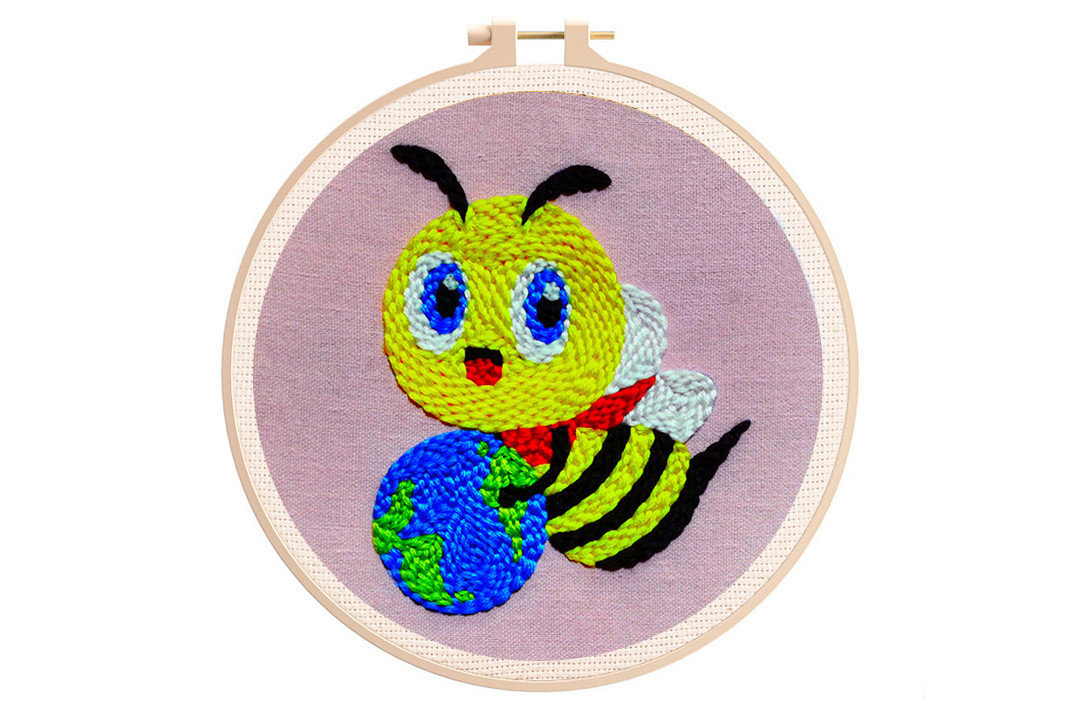 Набір для килимової вишивки "Бджола", КТ-92613, 16 см (з п'яльцями), фото 1