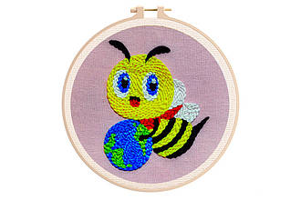 Набір для килимової вишивки "Бджола", КТ-92613, 16 см (з п'яльцями)