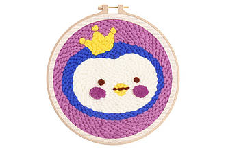 Набір для килимової вишивки "Пінгвін", KT-95056C, 20 см (з п'яльцями)